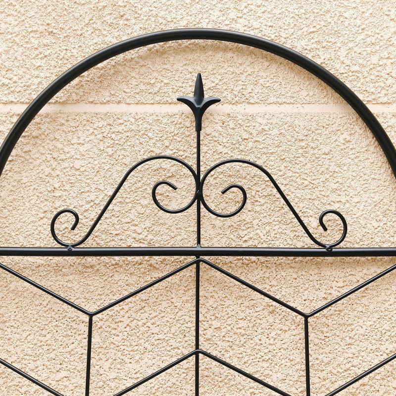 4 pièces de treillis en métal noir antirouille, 71 po x 19,7 po, support de jardin extérieur pour fleurs et plantes grimpantes