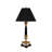 Glossy Black And Brass Metal Tall Candlestick Table Lamp