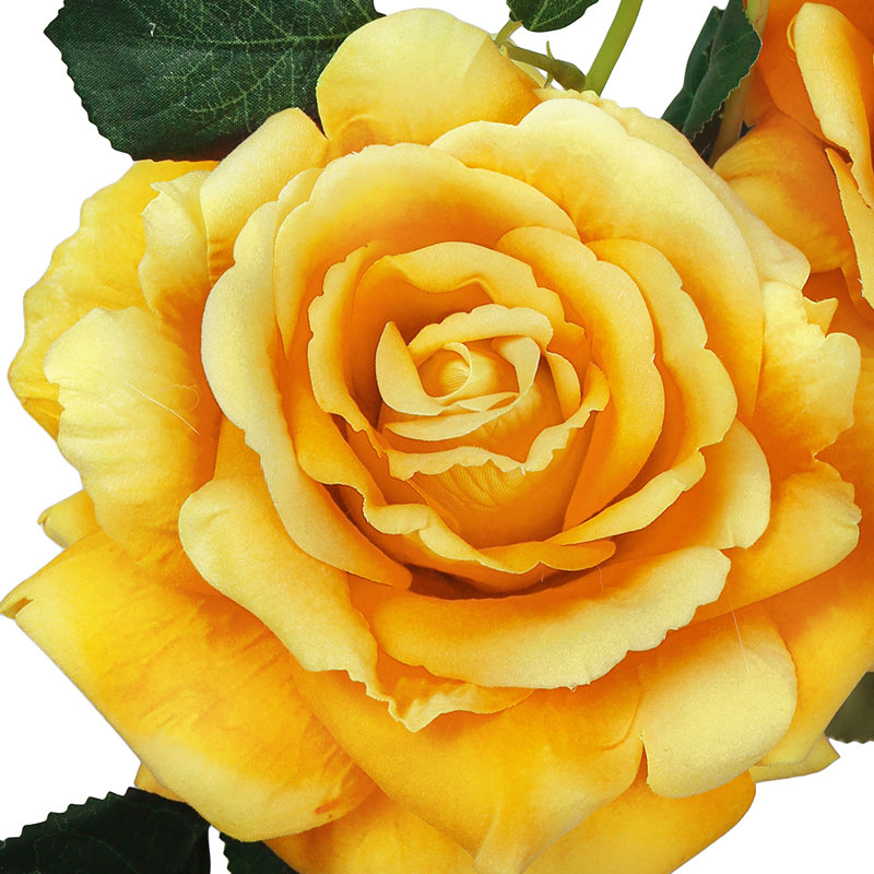 Fleur artificielle rose, Jaune