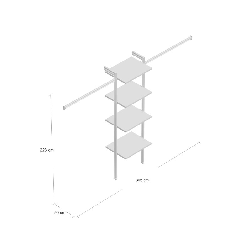 Relax 161cm - 305cm Closet System, Linen