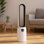 Ventilateur tour sans lame de 35 po pour chambre à coucher, débit d'air de 26 pi / s, 24 vitesses, oscillation à 90 °, ventilateurs sur pied avec télécommande, minuterie de 12 heures, ventilateur de refroidissement portatif sans lame pour bureau per