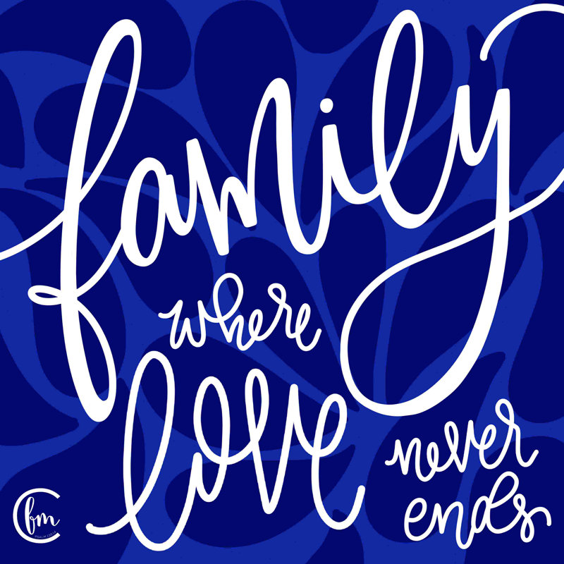 «Love Never Ends» - Art textuel, H 12 po x l 12 po, Non, Toile tendue