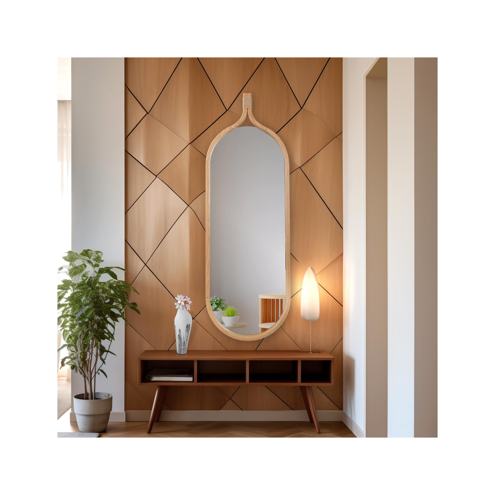 Ulah Round Mirror, 55.75" x 18.5", Oval