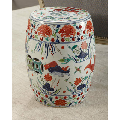 Koi Porcelain Accent Stool