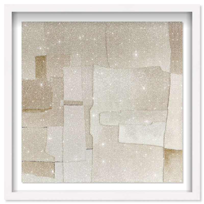 Vanilla Shadowbox Abstract Print by Oliver Gal, Black Frame, 12 x 12, 31.5"H x 31.5"W, White Shadowbox