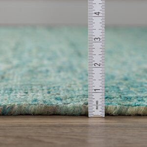 Latitude Run® Gilboa Handmade Wool Turquoise Rug & Reviews | Wayfair