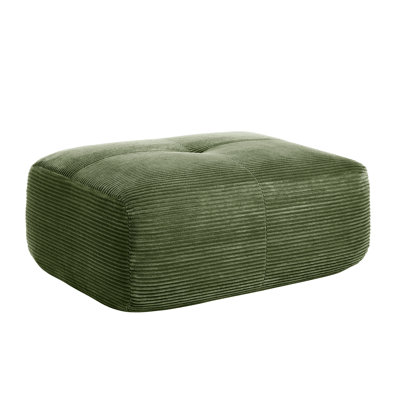 Et coin en velours côtelé olive, matériau doux au toucher, aucun assemblage requis, repose-pieds incurvé en velours côtelé, siège à haute résilience, installation facile, pour le soutien des jambes