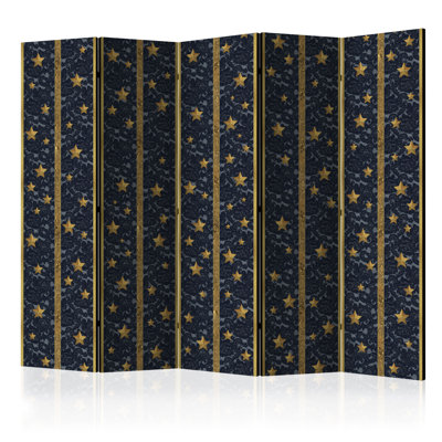 225cm W x 172cm H 5 - Panel Wood Folding Room Divider