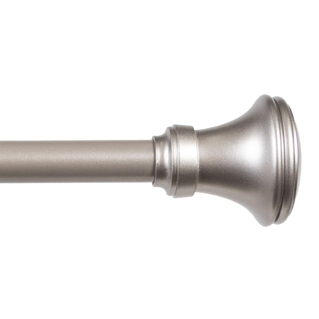 Kenney Fast Fit No Measure Vance 5/8" Curtain Rod, Polished Pewter Kenney 
