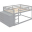 Lit superposé double avec teinte grise et rangement fonctionnel, 4 tiroirs et 3 tablettes, bois massif pour les options de rangement dans la chambre à coucher, surdimensionné, cadre A-2134976822-2134976818