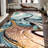 Soft Pile Printed Rug with Abstract Waves and Swirls Design Perfect for Adding a Touch of Modern Style to Your Living Room or Bedroom-956301171