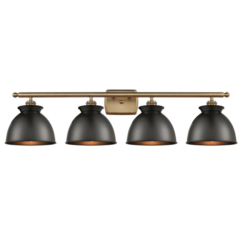 Éclairage pour meuble-lavabo à intensité variable à 4 lumières Arev, Ampoule incandescente 60 watts rétro, Noir mat