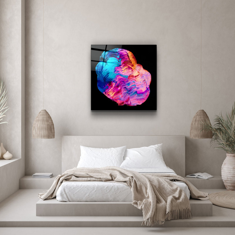 Superbe peinture décorative en verre trempé de 19,7 po x 19,7 po | 100% verre trempé, épaisseur: 0,16 pouce | Impression UV pour des couleurs éclatantes | Parfait pour la décoration intérieure, le salon ou le bureau