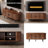 TV Stand, 55" Modern TV Console Table with Storage Compartment and Sliding Door-1435339565