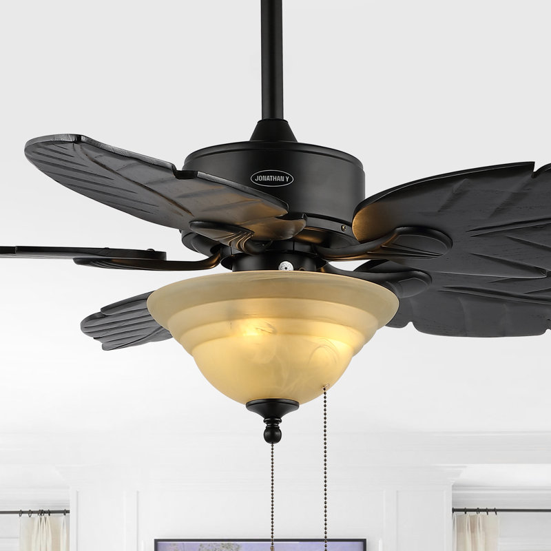 Emmabeth 52'' Ceiling Fan with Light Kit, Black