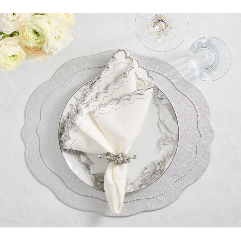 Arches Napkin, White/Silver