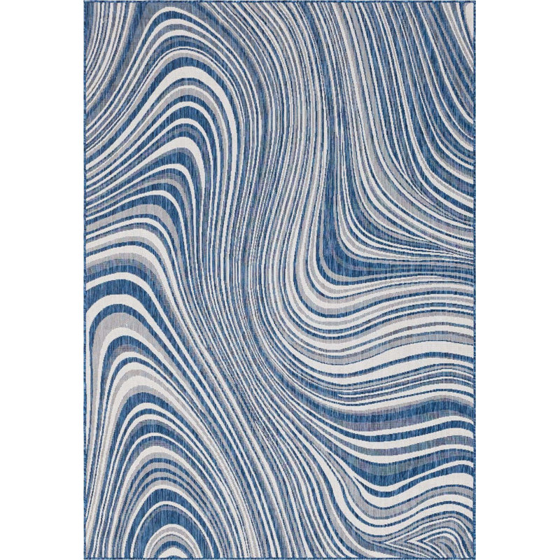 Outdoor Iris Area Rug Lakeside Color, Rectangle 7' x 10'