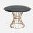 Black Oak Veneer 42" Round Dining Table – Solid Wood-Look Top, Heavy-Duty Wrought-Iron Pedestal Base, Compact Kitchen & Breakfast-Nook Furniture, Rustic-Modern Style