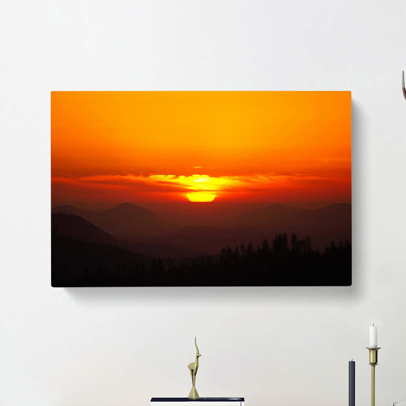 Sunset Over Sequoia National Park - Wrapped Canvas Print, 40cm H x 60cm W x 3cm D