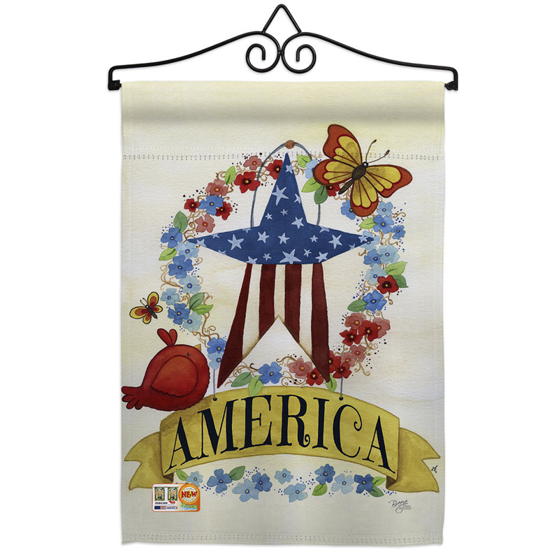 « america banner star », 2 faces de polyester 18,5 x 13 po ensemble de drapeau