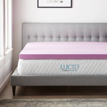 Deco Home 3-Inch Queen Memory Foam Mattress Topper with Infused Lavender Scent, Ventilated