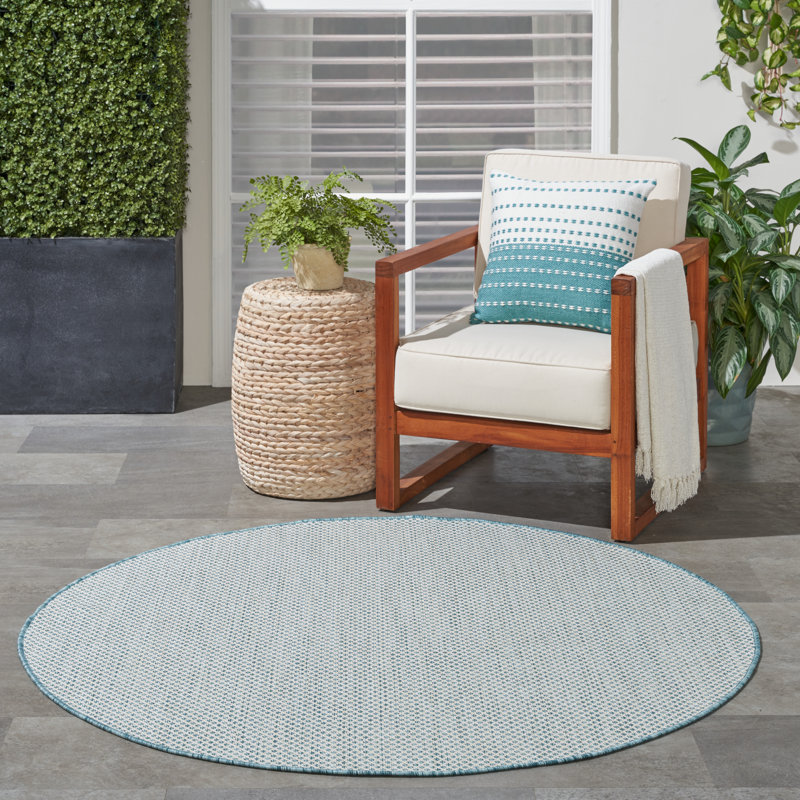 Tapis ivoire intérieur / extérieur Mcdade, Rond 5 pi