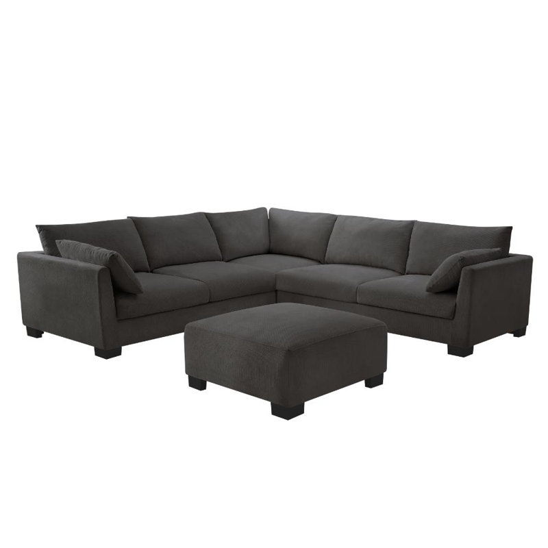 Cenko 5 Seater Sofa, Grey Linen Blend
