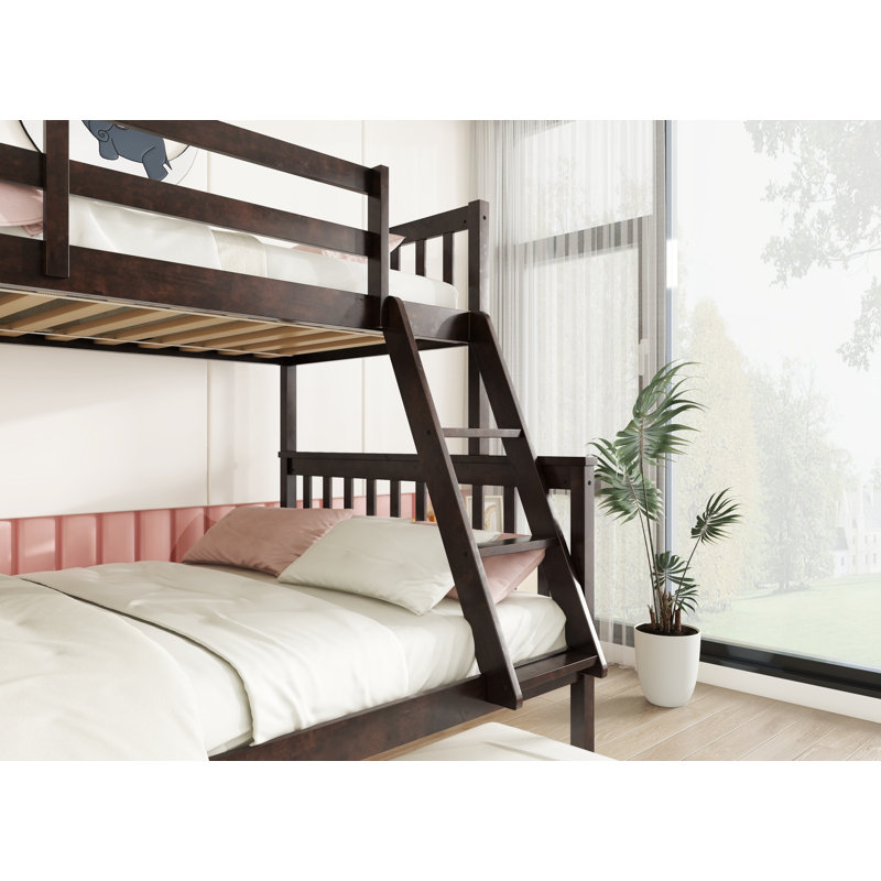 Sotion Kids Bunk Bed with Trundle, Twin Over Full, Espresso