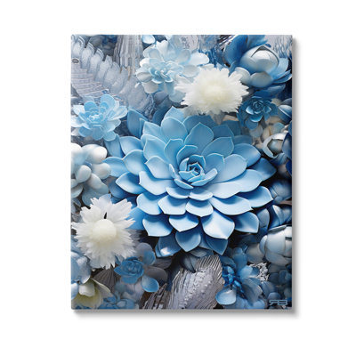 "Blue Varied Succulents", art mural par Rb