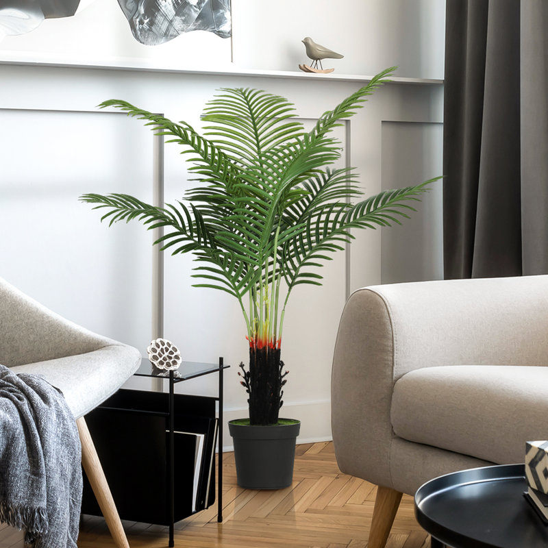 Faux Palm Tree in Pot, 120cm H x 20cm W x 20cm D