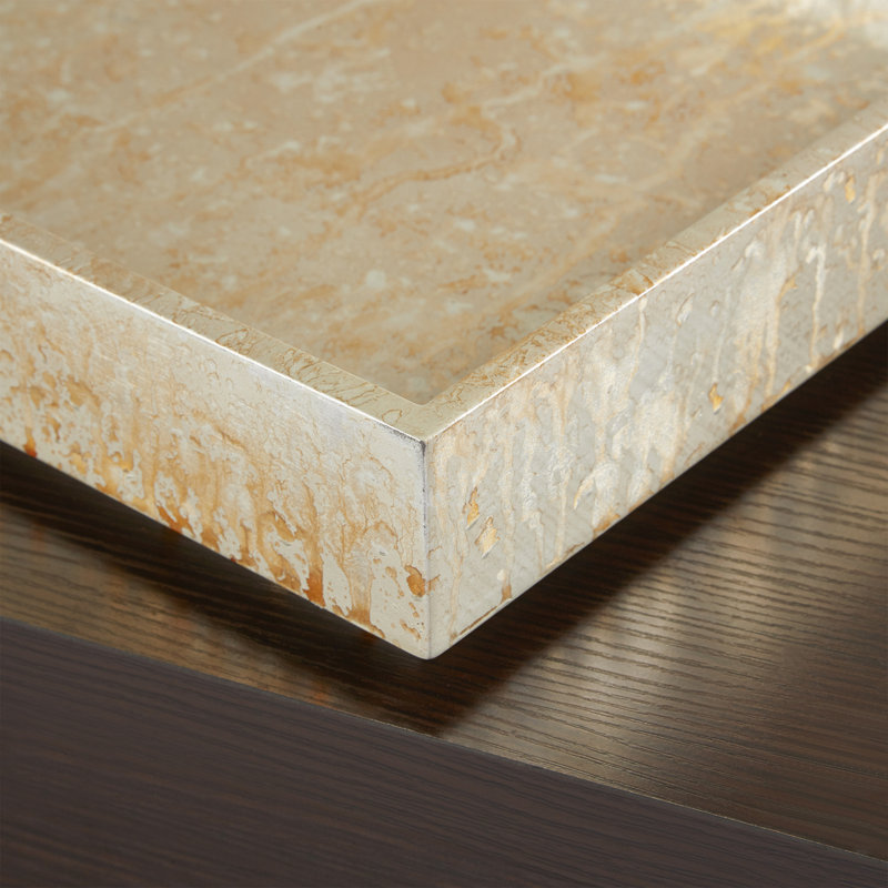 MDF Decorative Tray, 2.25" H x 18" D x 18" D, Champagne Silver