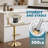 Velvet Swivel Bar Stools Set of 2, Modern Gold Barstools with Woven Back & Adjustable Height Metal Base And Footrest Stylish Stools, Beige-1434212194-1429021765