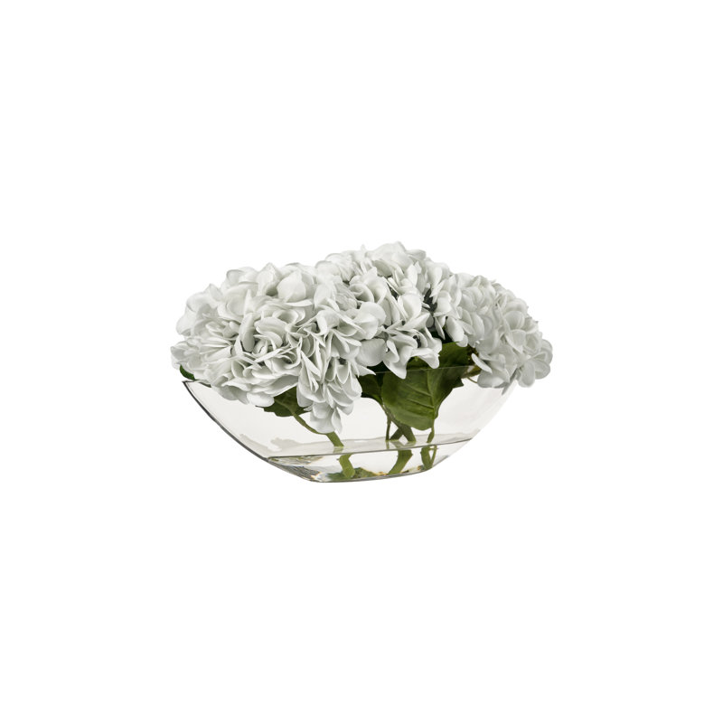 Hortensias blancs en verre, Blanc