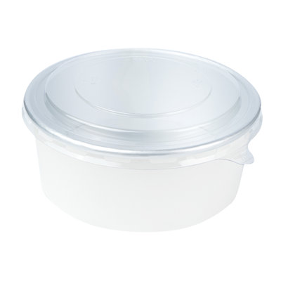 Restaurantware-LIDS ONLY: Foil Lux Lids For 37 And 42 Ounce Take Out Containers, 200 Lift Tab Lid- Disposable, Clear Plastic Food Container Lid, Containers Sold Separately