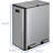 16 Gallon Brushed Stainless Steel Step Trash Can, Waste Bin