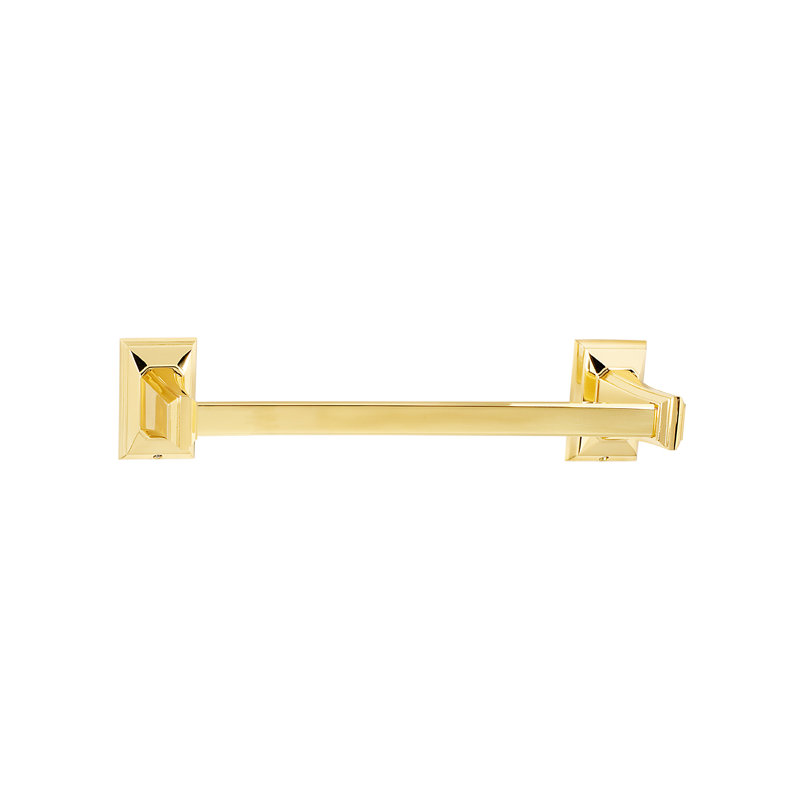 Geometric Wall Mounted Towel Bar, Polished Brass