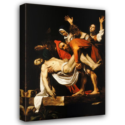 «The Entombment of Christ» par Caravaggio - Toile tendue avec châssis