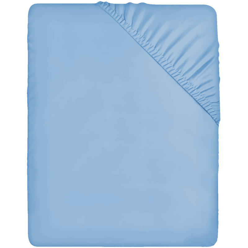 Leila Microfiber 25cm Deep Pocket Fitted Bed Sheet, Light Blue, Single (3')