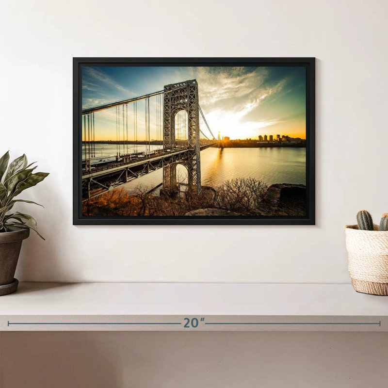 Pont George Washington NJ, Cadre flottant noir, 13 po x 9 po