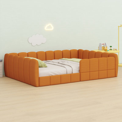 Soft Upholstered Low Floor Platform Bed Frame