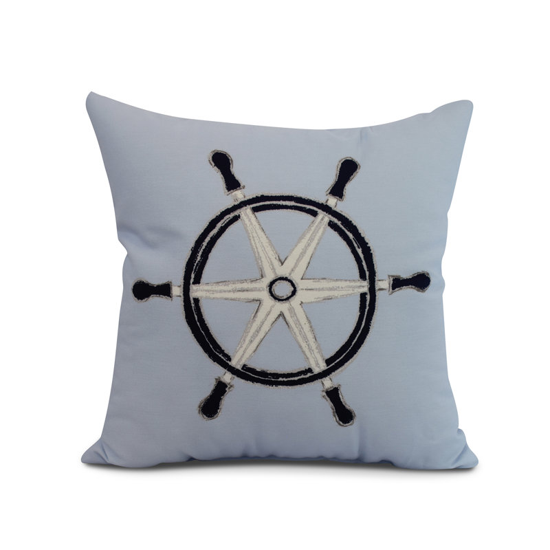 Nantucket Geometric Reversible Throw Pillow, 16" x 16", Blue