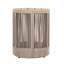 Table d'appoint en bois avec corde pour balcon et cour - conception fonctionnelle, poids de 10,9 lb, mobilier de patio facile à déplacer, forme cylindrique de 17,95 po, peu d'entretien