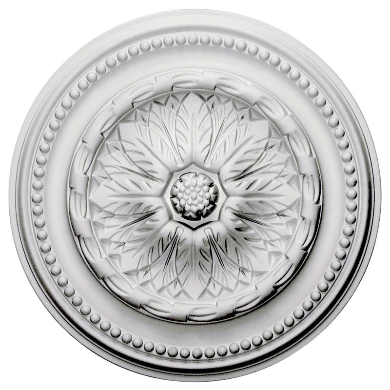 Endurathane Chester Ceiling Medallion, 15 3/4"OD x 1 7/8"P (Fits Canopies up to 2 1/4"), Factory Primed, Primed