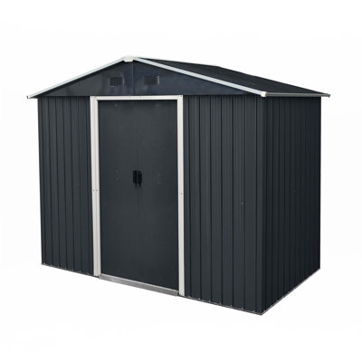 Outdoor Metal Storage Shed With Metal Foundation