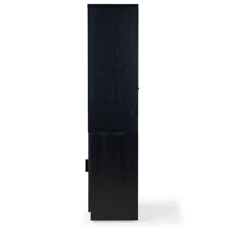 Roades Glass Cabinet Bookcase, Black