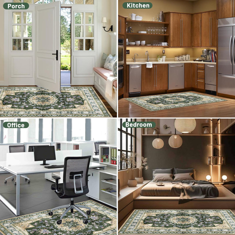 Heavy Duty Office Chair Mat, 48"X60" for Hardwood & Tile Floors, Anti-Slip Protector, Green