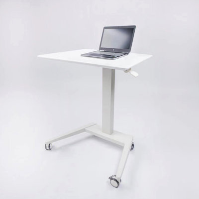 Bureau de travail réglable et compact - blanc, de forme carrée, 28,07 po Profond, contemporain autoportant 30,24 lb, hauteur manuelle 29,97 po 43,30