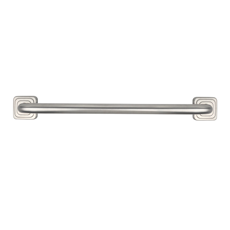 18-Inch Monarch Designer Grab Bar with Square Flanges, Satin Stainless Steel, Stainless Steel, 22.25" L