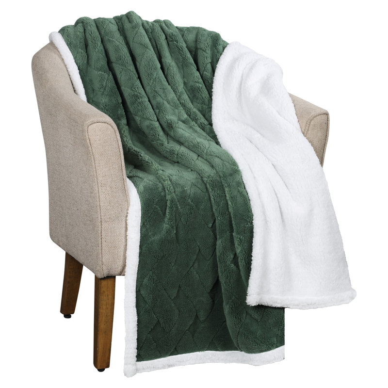 Literie moelleuse réversible de qualité supérieure Sherpa, Très grand, Vert