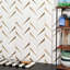 Vara Polished Nero Marble & Brass Mosaic Tile-640500534
